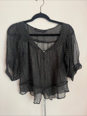 Chiffon Sheer Paisley Blouse